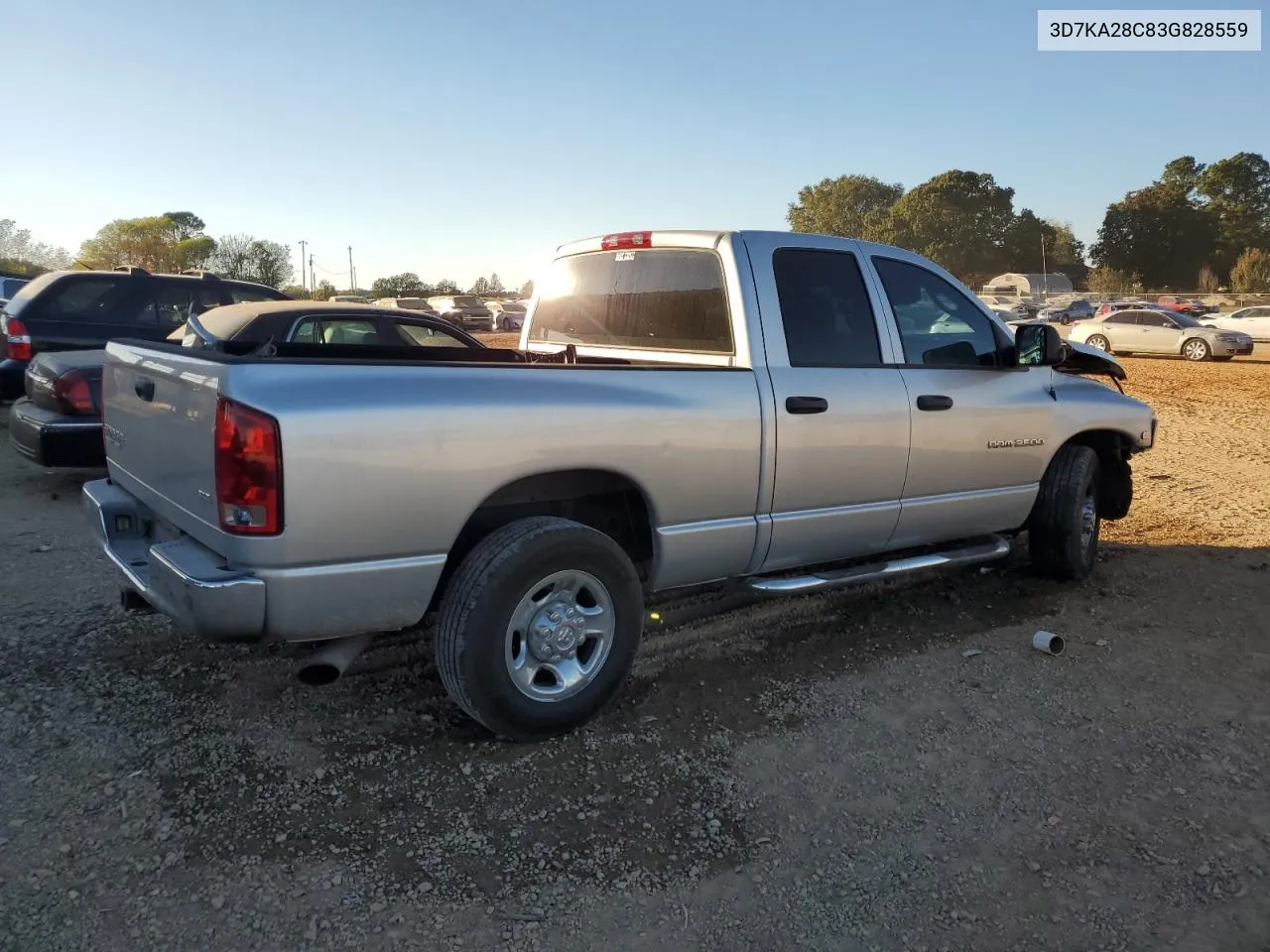 2003 Dodge Ram 2500 St VIN: 3D7KA28C83G828559 Lot: 77412864