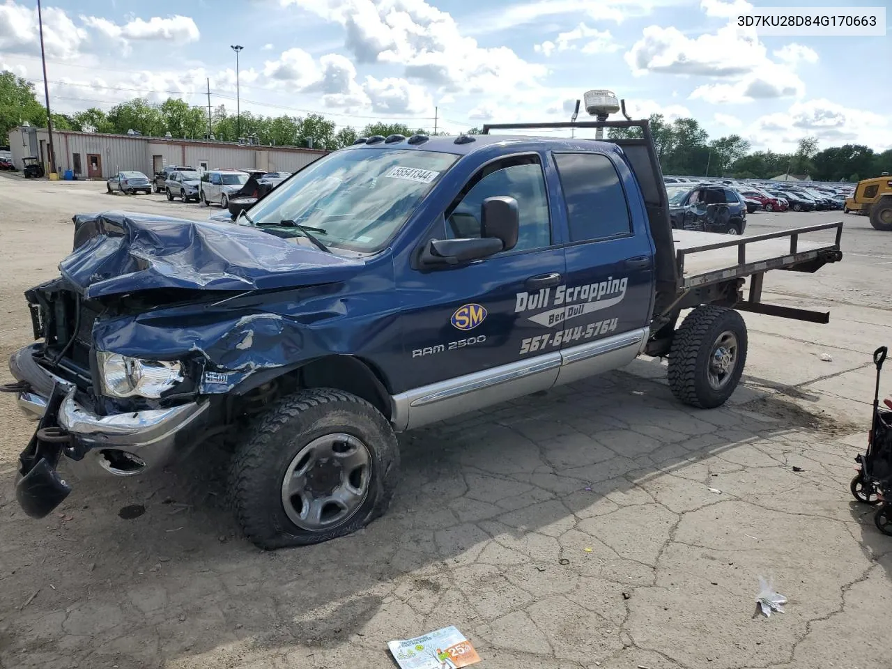 2004 Dodge Ram 2500 St VIN: 3D7KU28D84G170663 Lot: 55541344