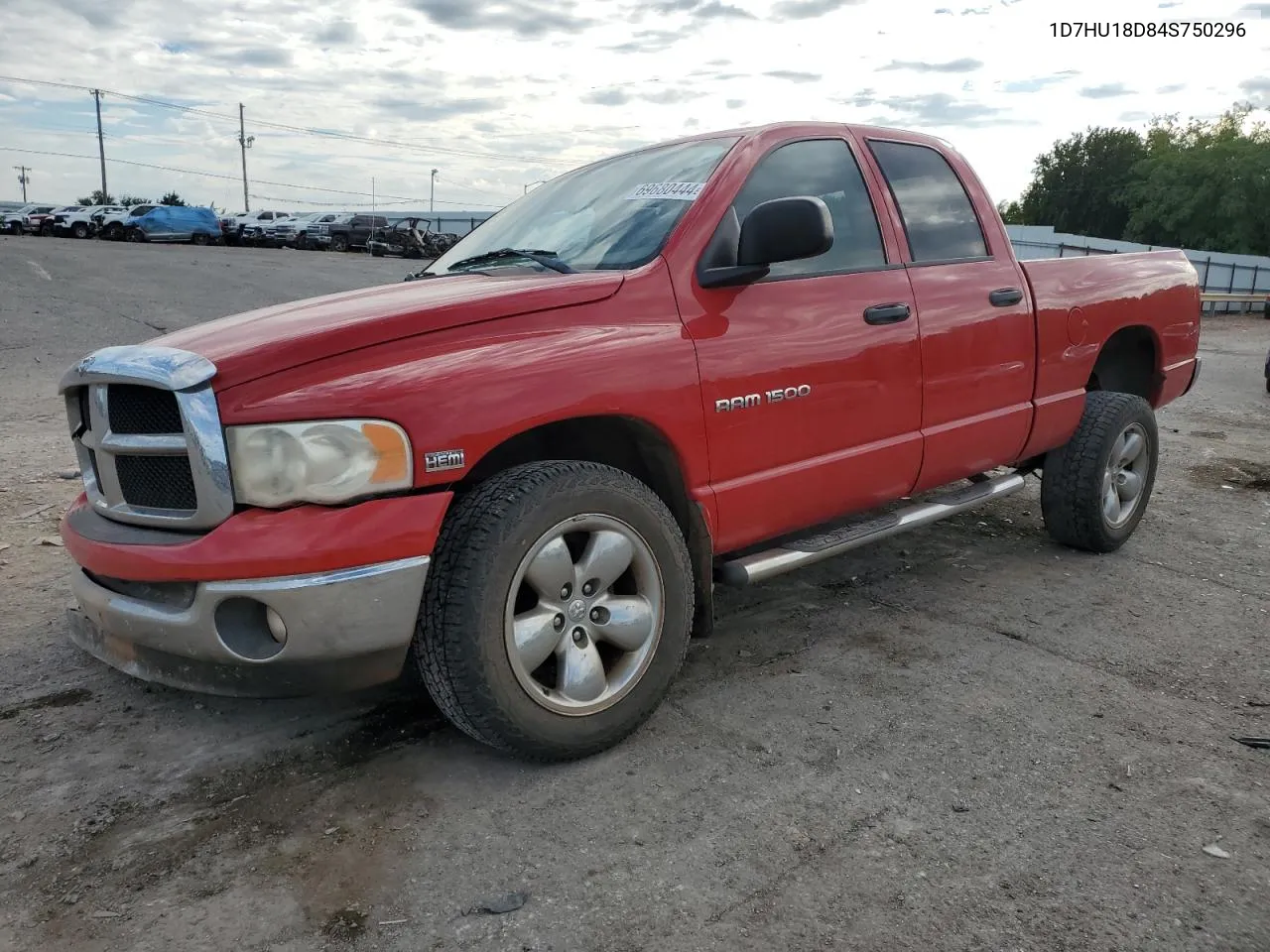 2004 Dodge Ram 1500 St VIN: 1D7HU18D84S750296 Lot: 69680444