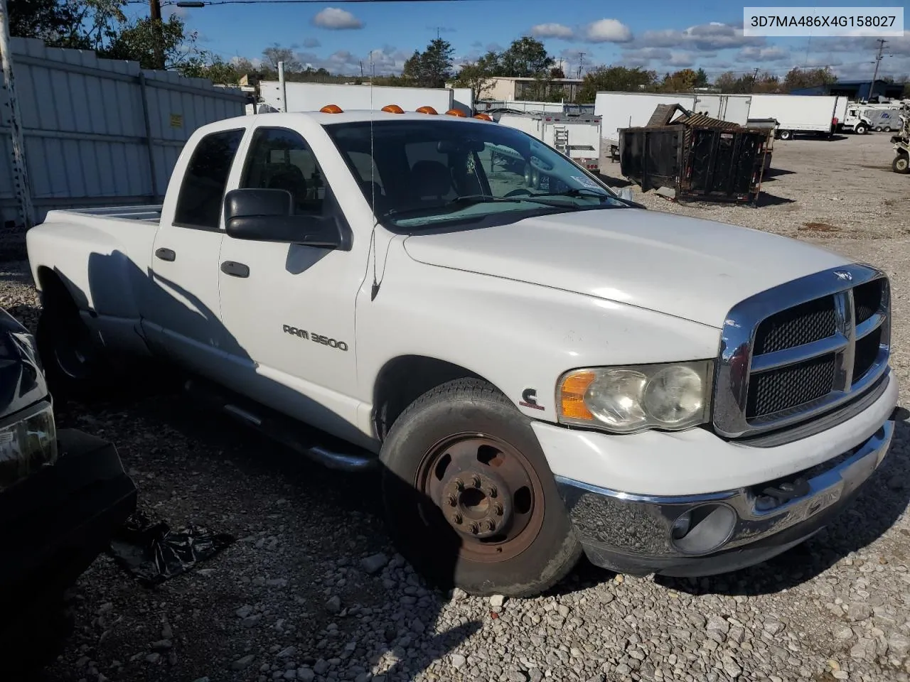 2004 Dodge Ram 3500 St VIN: 3D7MA486X4G158027 Lot: 74052554