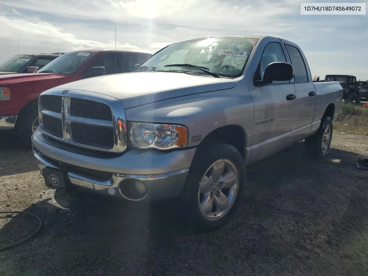 2004 Dodge Ram 1500 St VIN: 1D7HU18D74S649072 Lot: 74932374