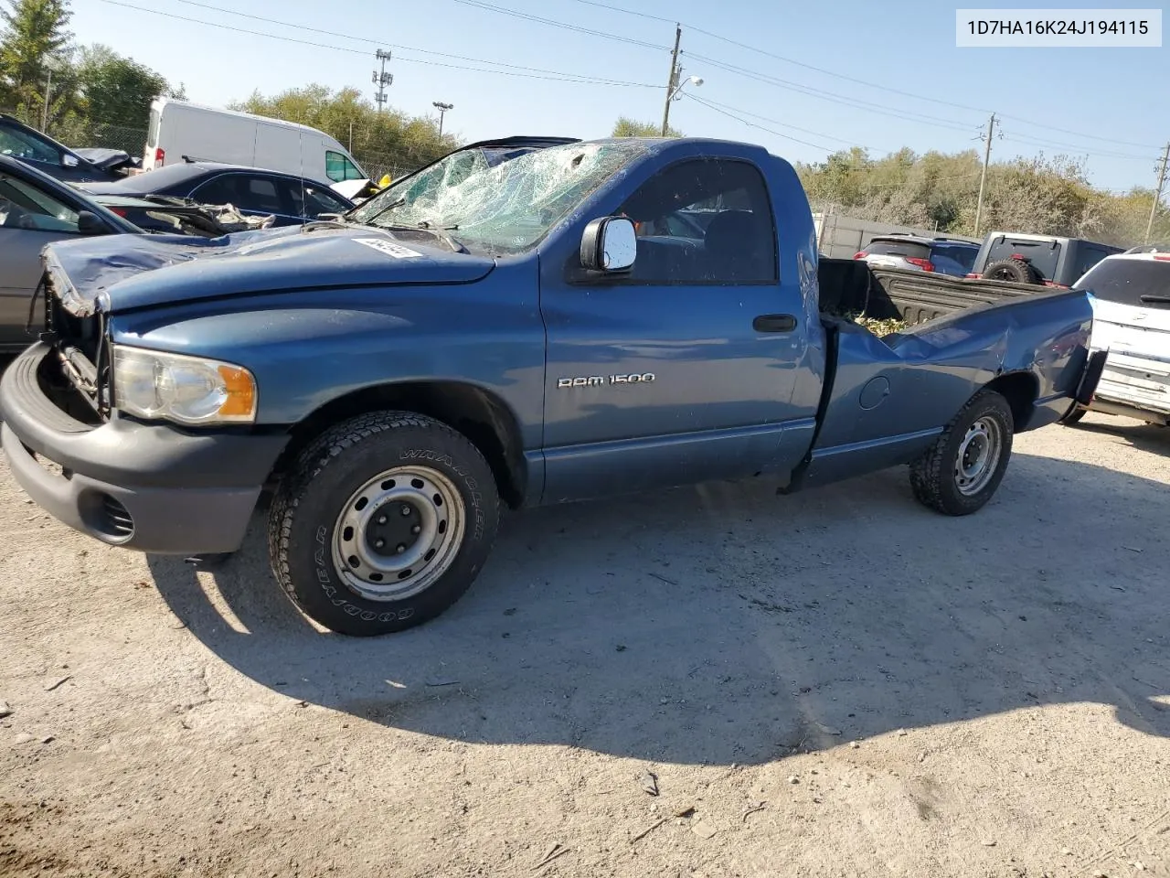 2004 Dodge Ram 1500 St VIN: 1D7HA16K24J194115 Lot: 75543944