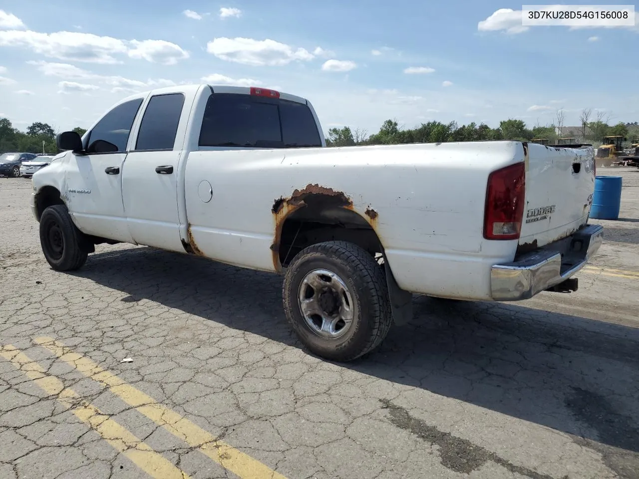 2004 Dodge Ram 2500 St VIN: 3D7KU28D54G156008 Lot: 75814644