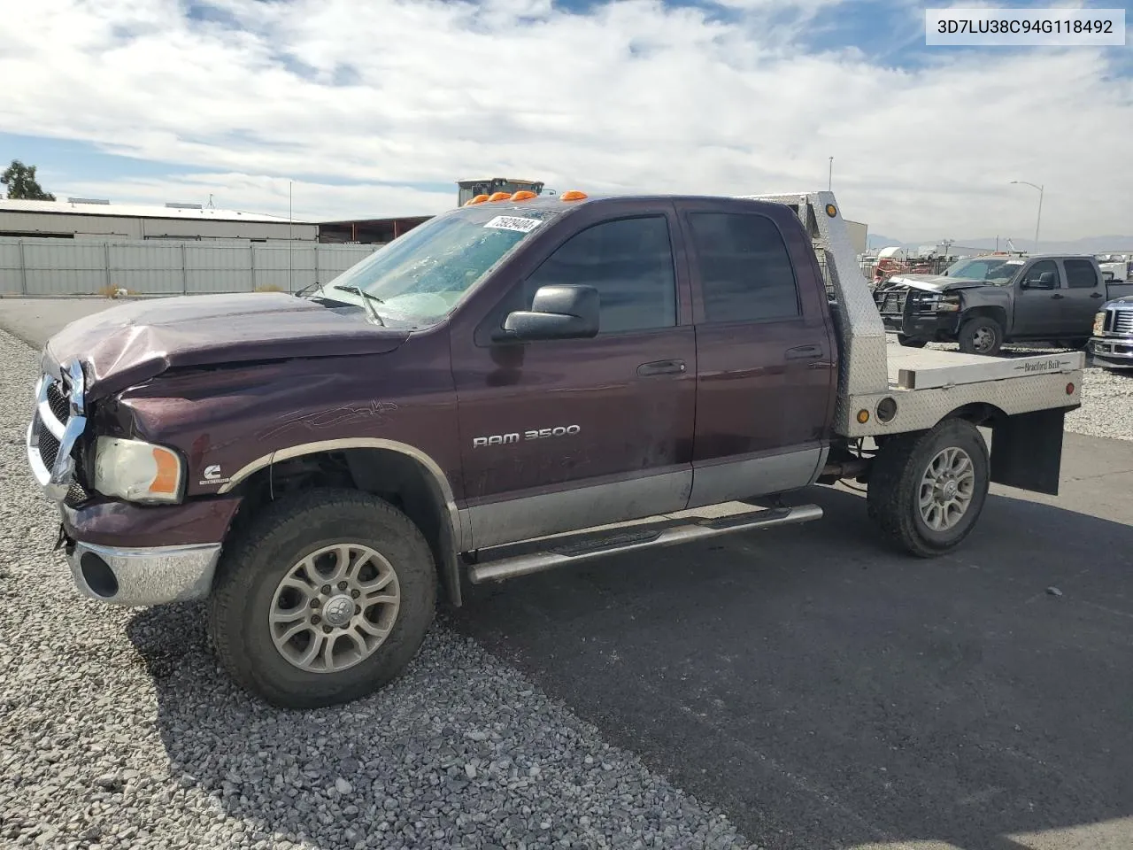 2004 Dodge Ram 3500 St VIN: 3D7LU38C94G118492 Lot: 75929404