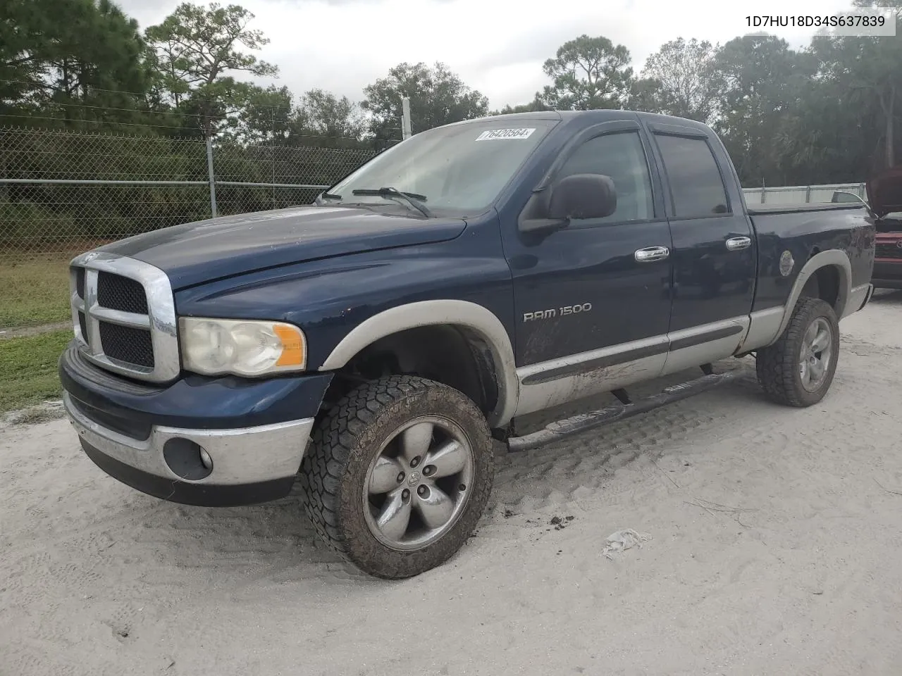 2004 Dodge Ram 1500 St VIN: 1D7HU18D34S637839 Lot: 76420564