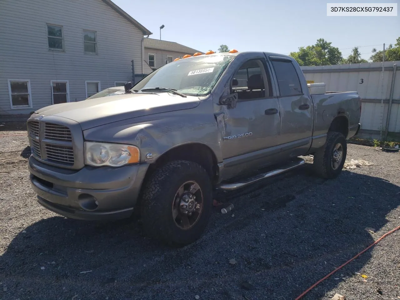 2005 Dodge Ram 2500 St VIN: 3D7KS28CX5G792437 Lot: 58138954