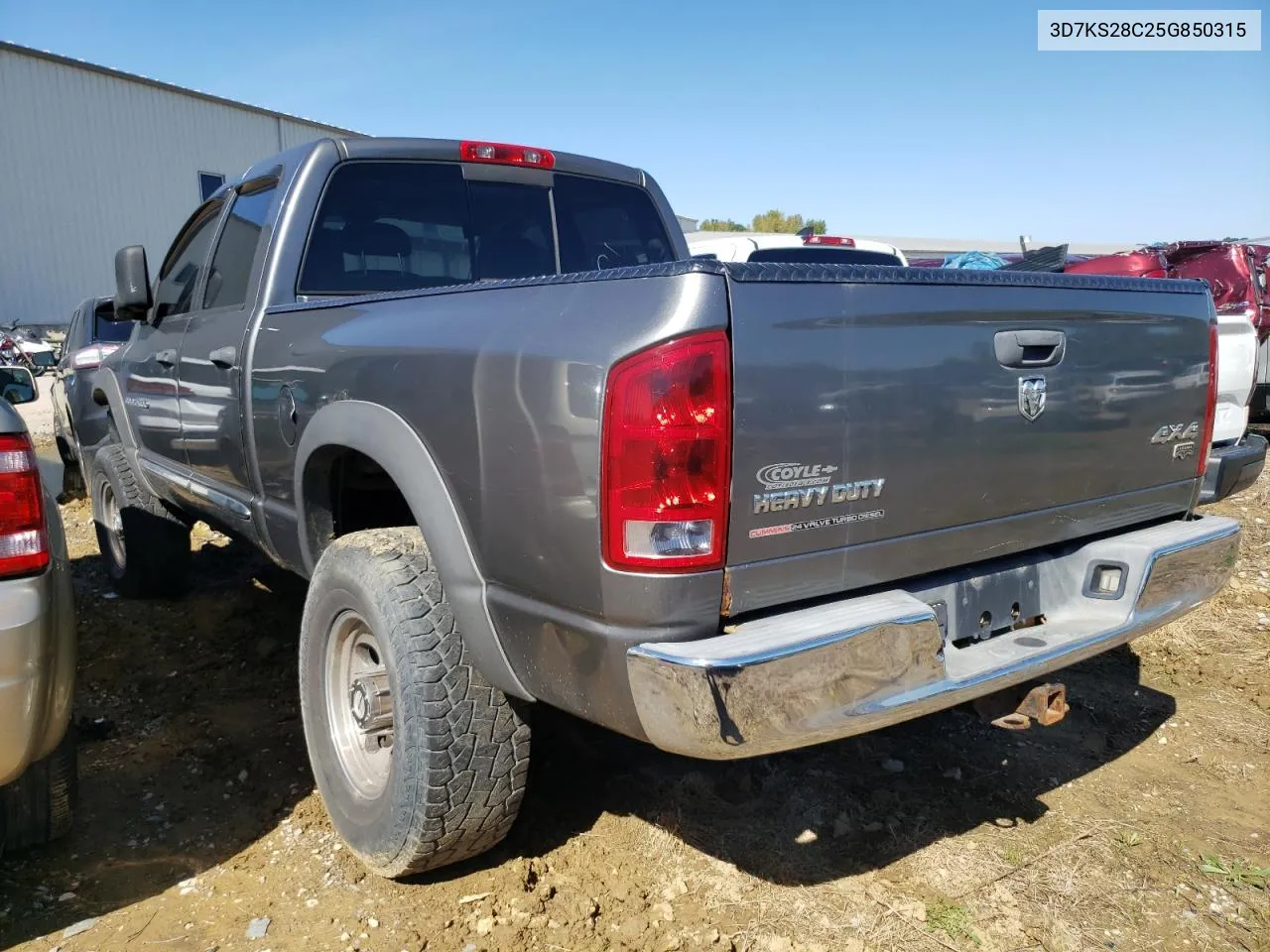 2005 Dodge Ram 2500 St VIN: 3D7KS28C25G850315 Lot: 67823824