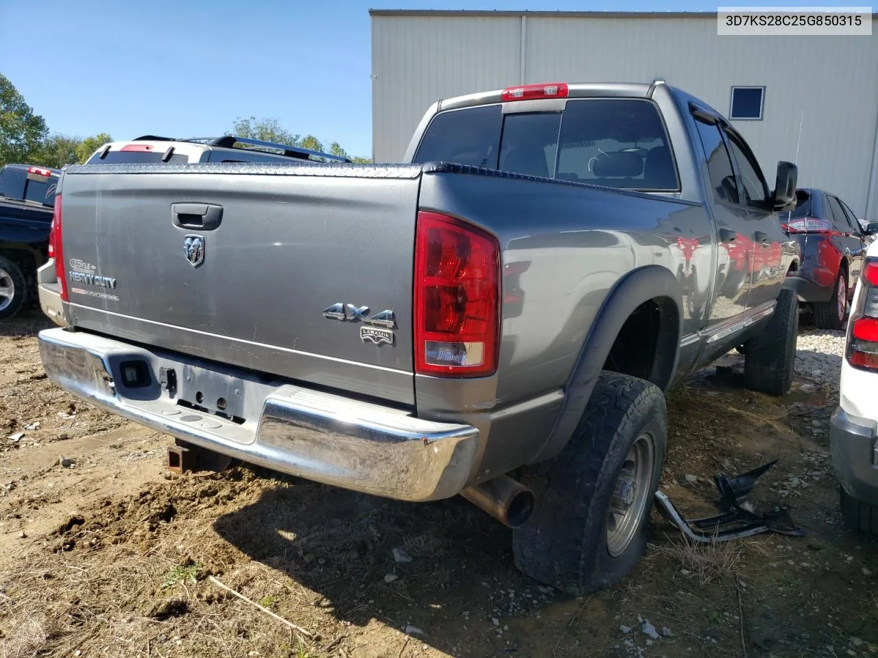 2005 Dodge Ram 2500 St VIN: 3D7KS28C25G850315 Lot: 67823824