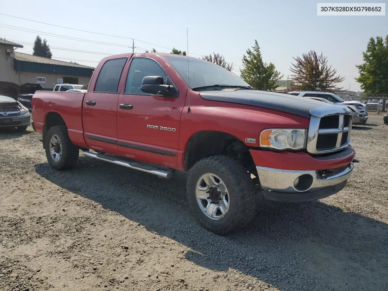 2005 Dodge Ram 2500 St VIN: 3D7KS28DX5G798652 Lot: 70258014