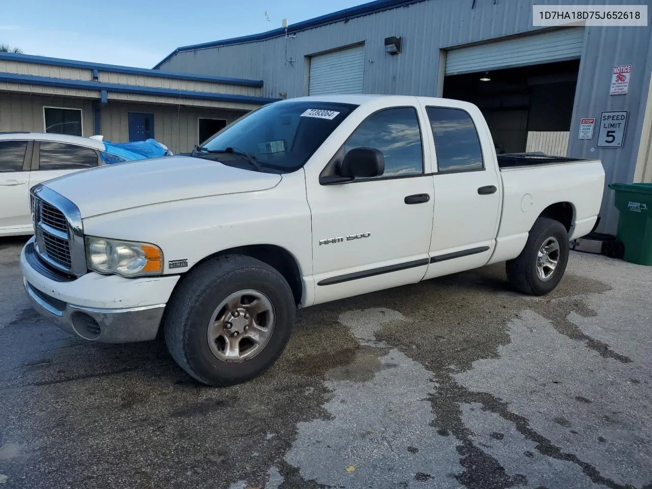 2005 Dodge Ram 1500 St VIN: 1D7HA18D75J652618 Lot: 72393064