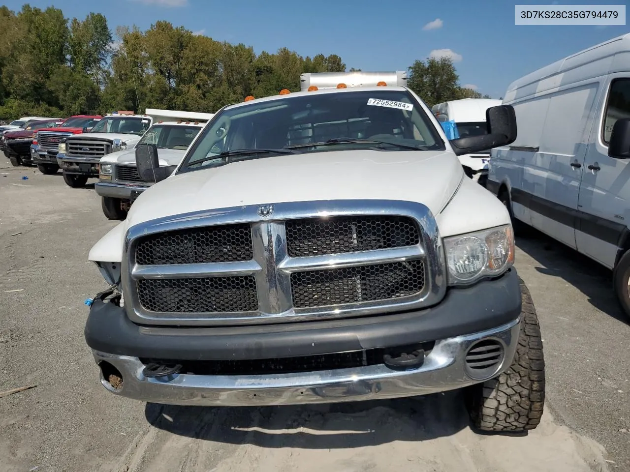 2005 Dodge Ram 2500 St VIN: 3D7KS28C35G794479 Lot: 72552984