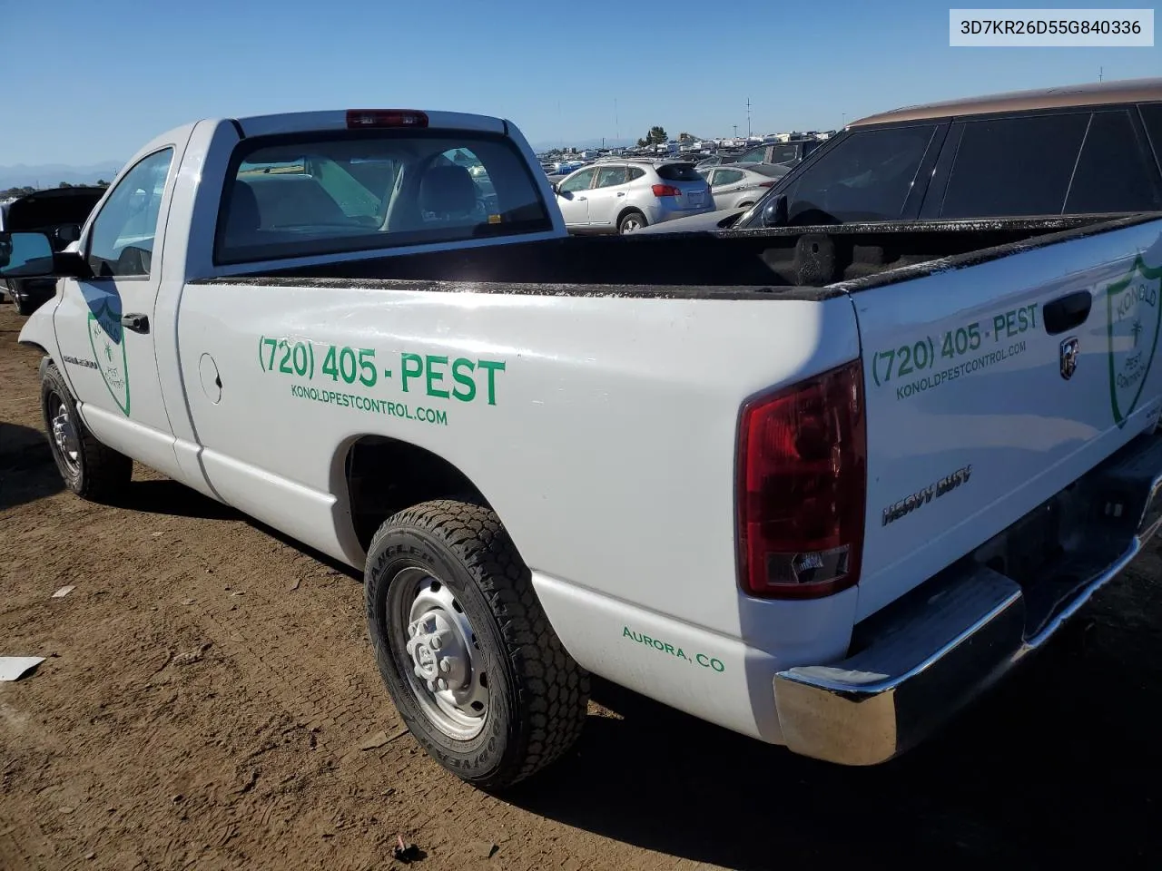 2005 Dodge Ram 2500 St VIN: 3D7KR26D55G840336 Lot: 73039634