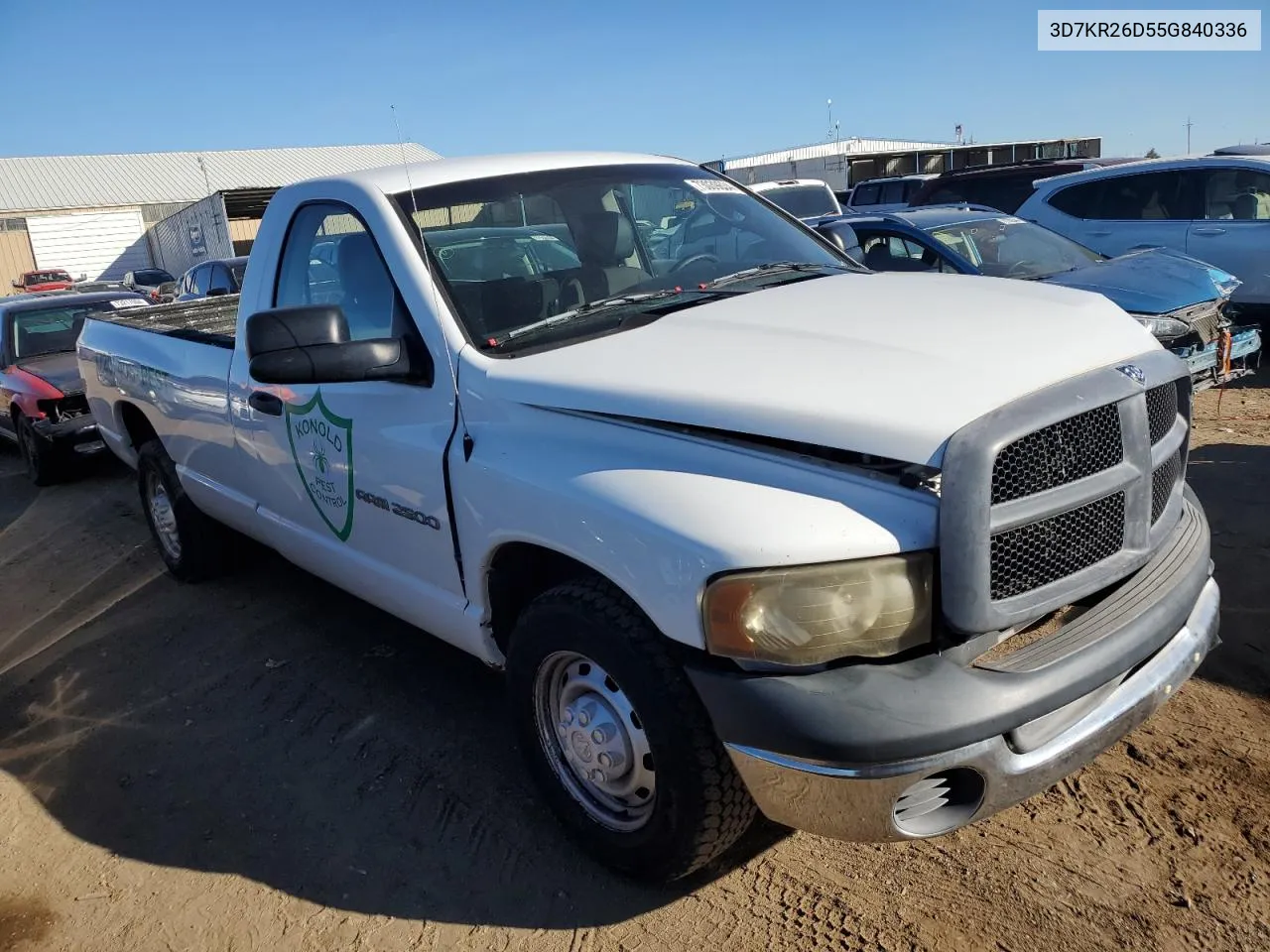 3D7KR26D55G840336 2005 Dodge Ram 2500 St