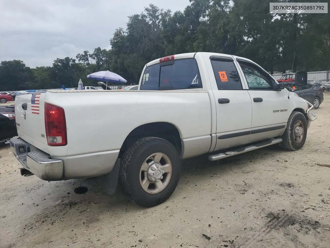 2005 Dodge Ram 2500 St VIN: 3D7KR28C35G851792 Lot: 73366894