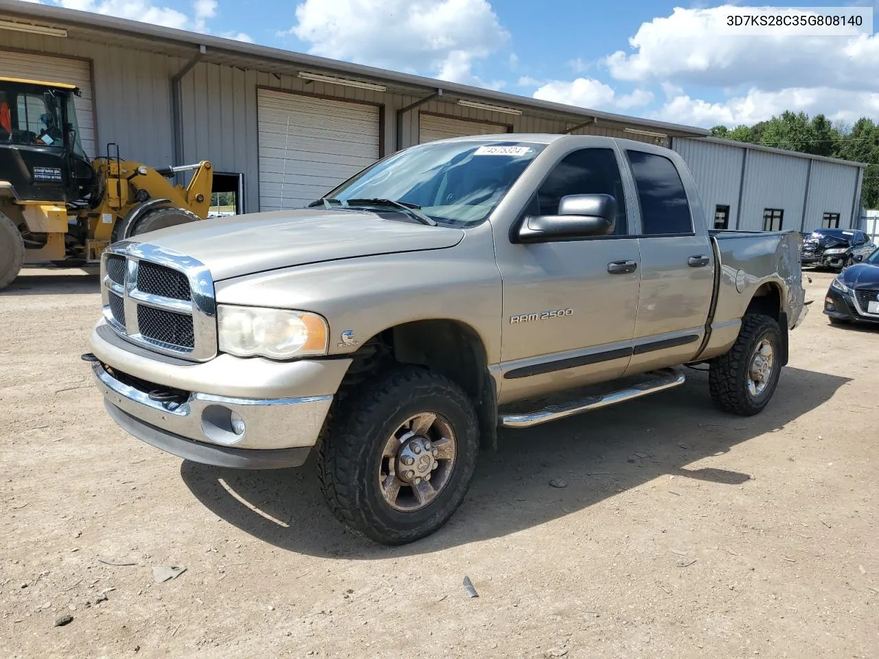 2005 Dodge Ram 2500 St VIN: 3D7KS28C35G808140 Lot: 74575324