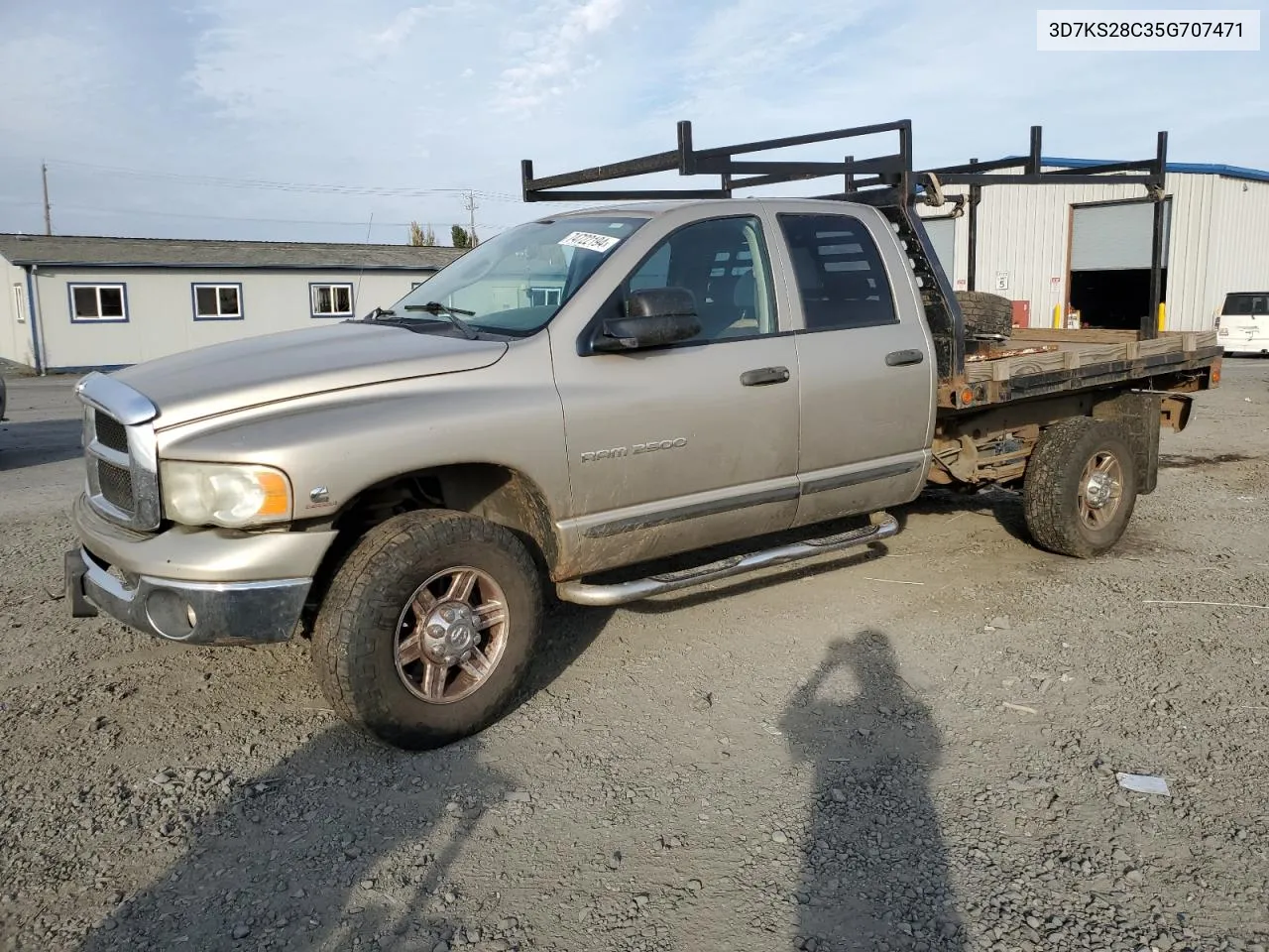 2005 Dodge Ram 2500 St VIN: 3D7KS28C35G707471 Lot: 74722194