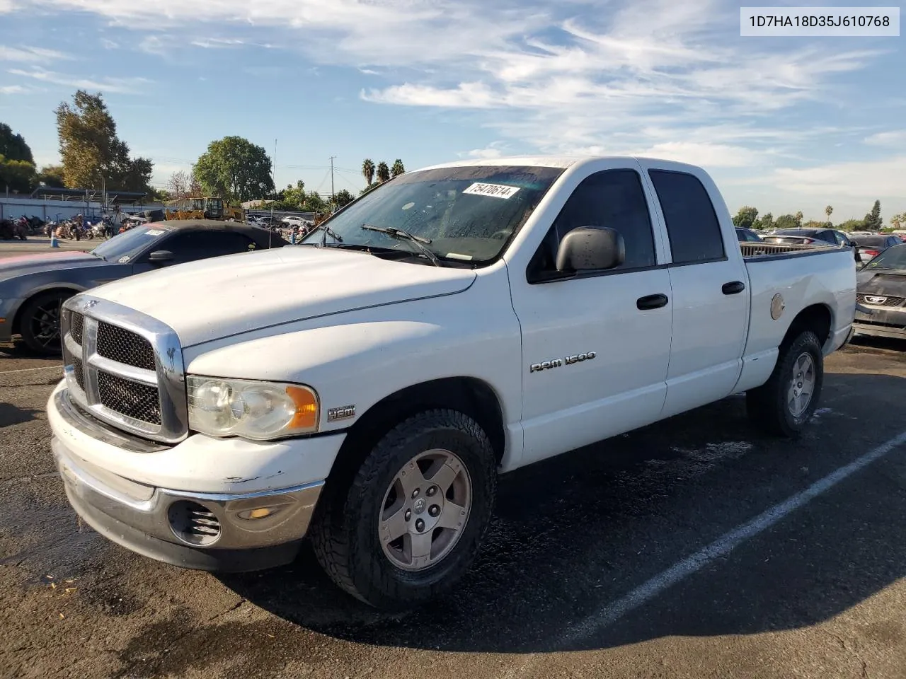 2005 Dodge Ram 1500 St VIN: 1D7HA18D35J610768 Lot: 75470614