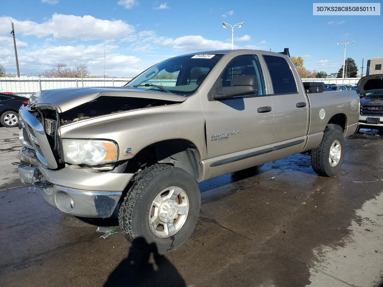 2005 Dodge Ram 2500 St VIN: 3D7KS28C85G850111 Lot: 79406224