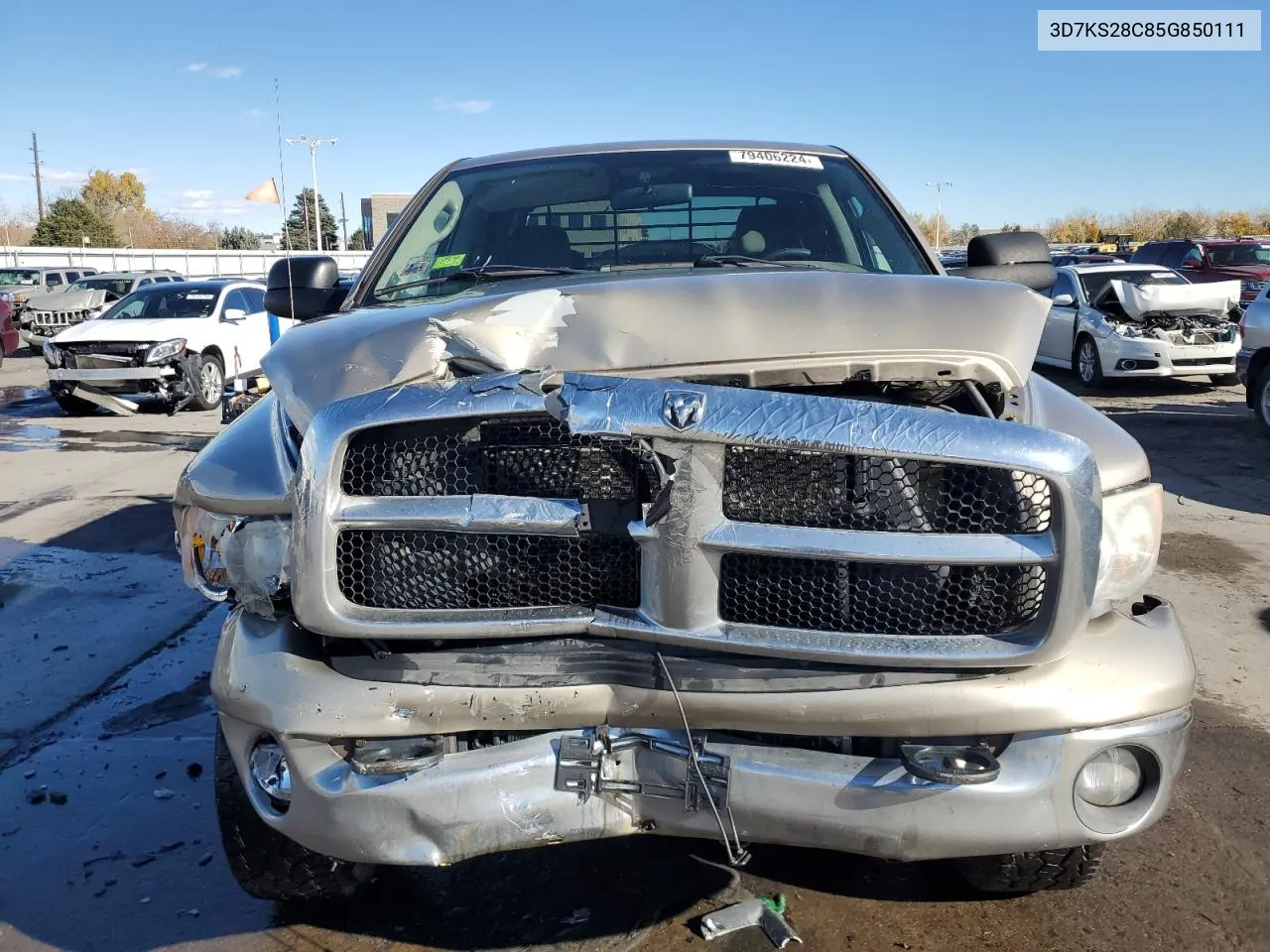 2005 Dodge Ram 2500 St VIN: 3D7KS28C85G850111 Lot: 79406224