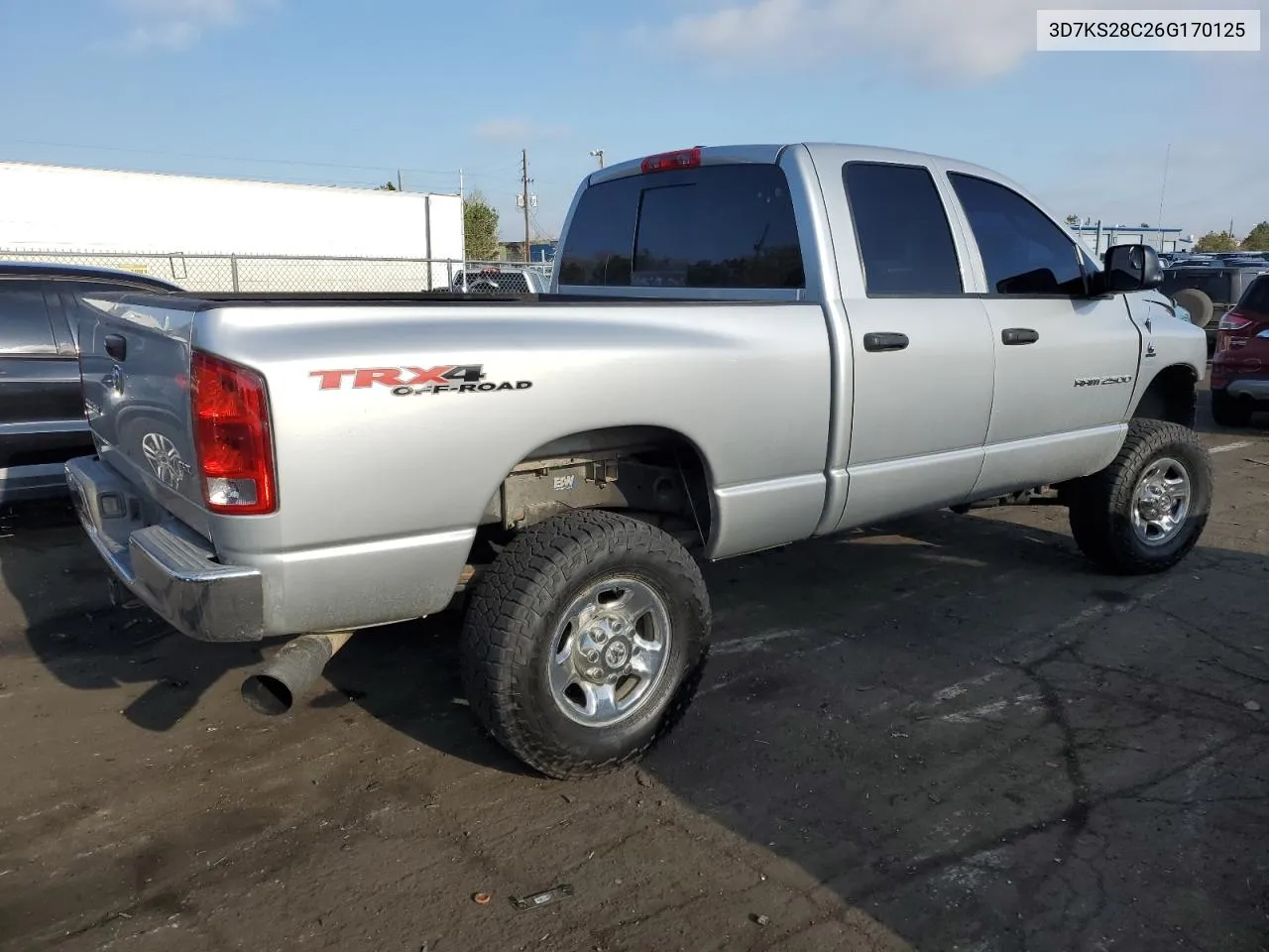 2006 Dodge Ram 2500 St VIN: 3D7KS28C26G170125 Lot: 52231974