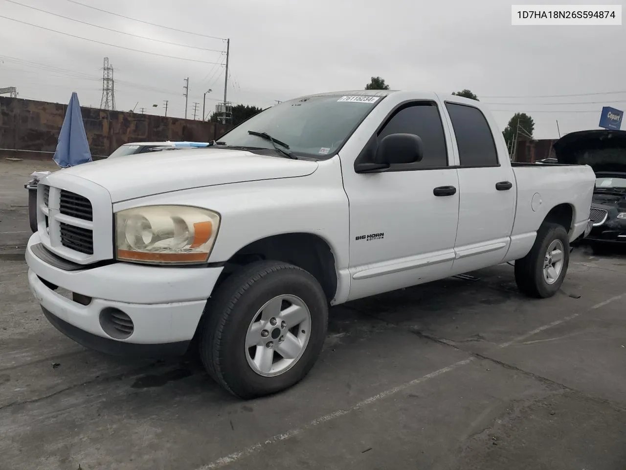 2006 Dodge Ram 1500 St VIN: 1D7HA18N26S594874 Lot: 76115234