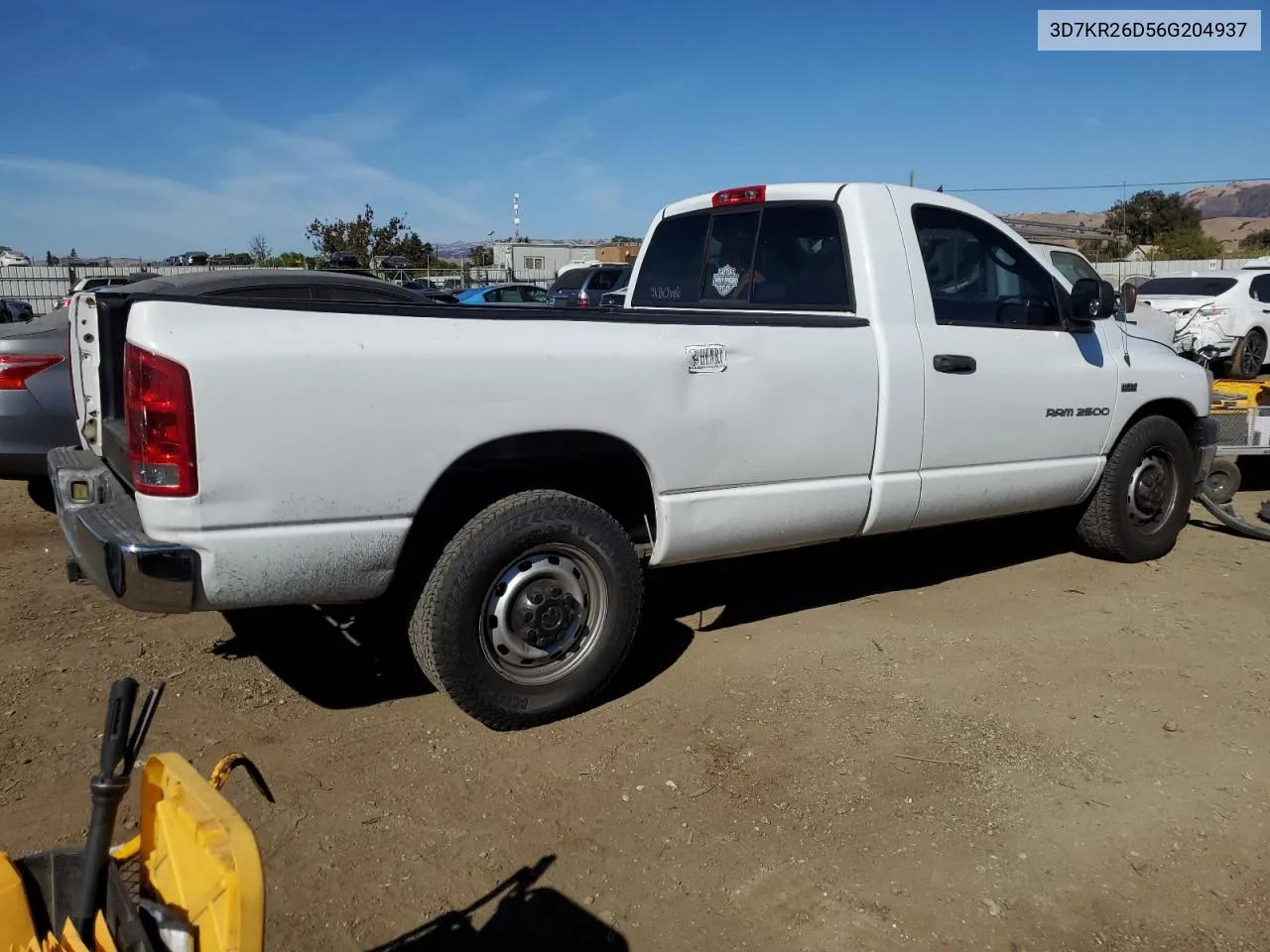 3D7KR26D56G204937 2006 Dodge Ram 2500 St