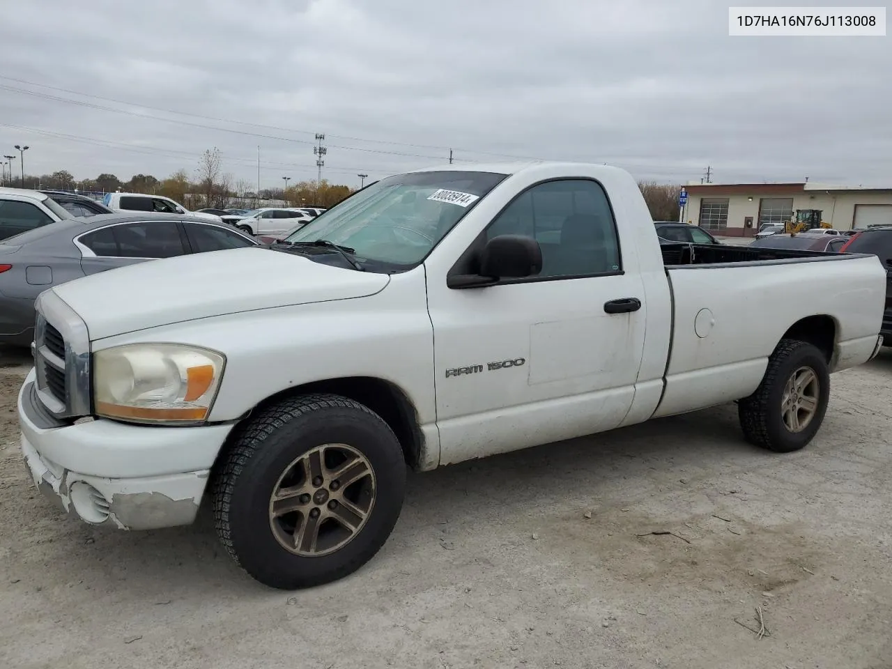 2006 Dodge Ram 1500 St VIN: 1D7HA16N76J113008 Lot: 80035914