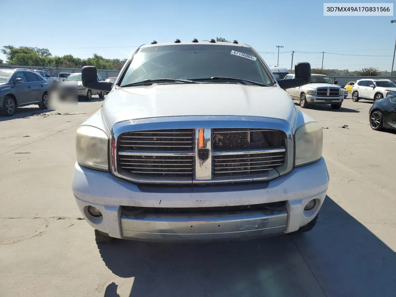 2007 Dodge Ram 3500 VIN: 3D7MX49A17G831566 Lot: 67136004