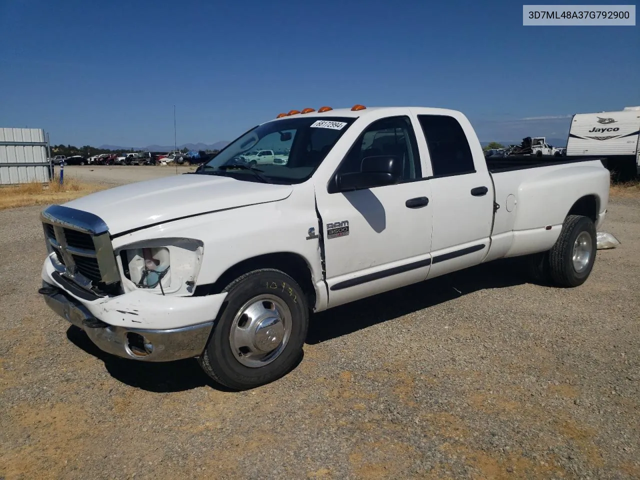 2007 Dodge Ram 3500 St VIN: 3D7ML48A37G792900 Lot: 68172994