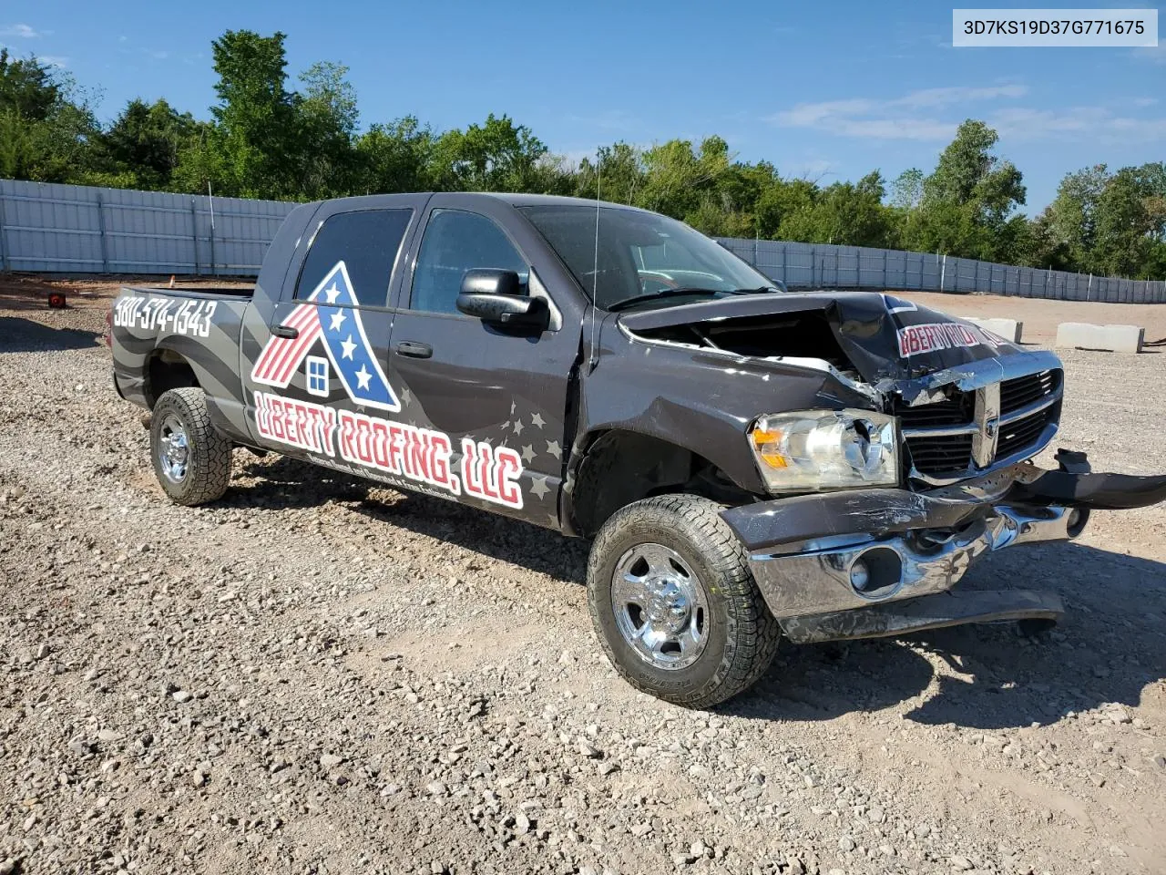 2007 Dodge Ram 1500 VIN: 3D7KS19D37G771675 Lot: 69072624