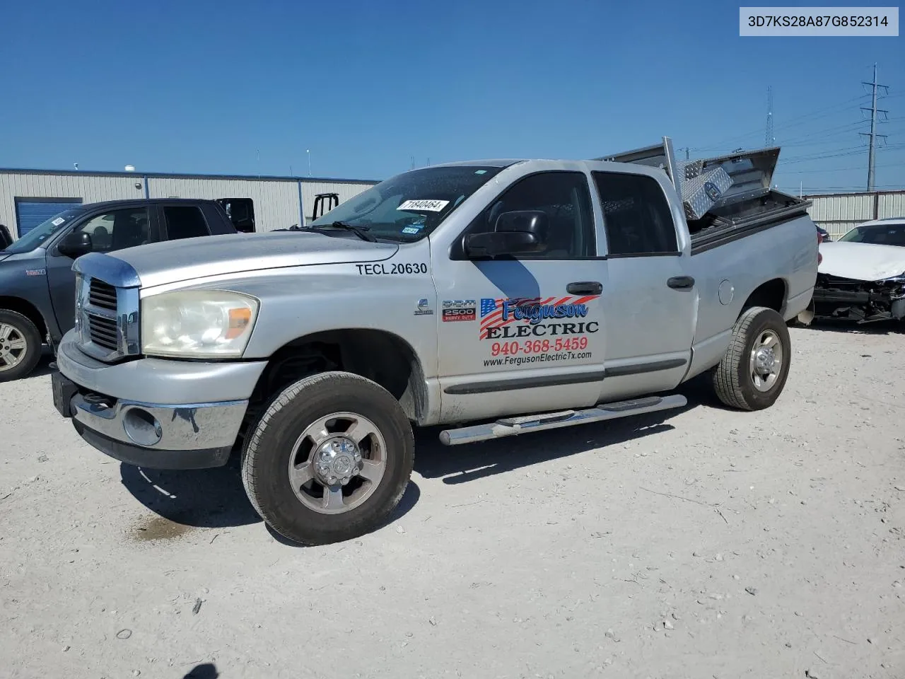 2007 Dodge Ram 2500 St VIN: 3D7KS28A87G852314 Lot: 71840464