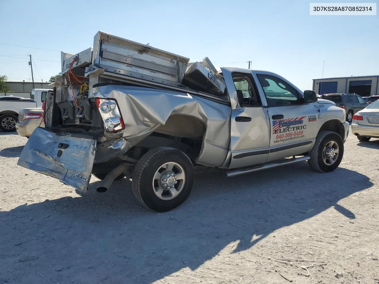 2007 Dodge Ram 2500 St VIN: 3D7KS28A87G852314 Lot: 71840464