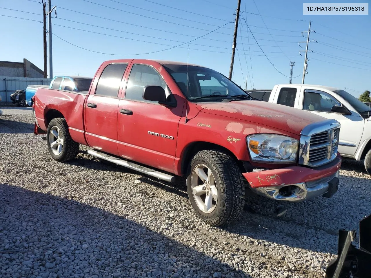 2007 Dodge Ram 1500 St VIN: 1D7HA18P57S196318 Lot: 74786584