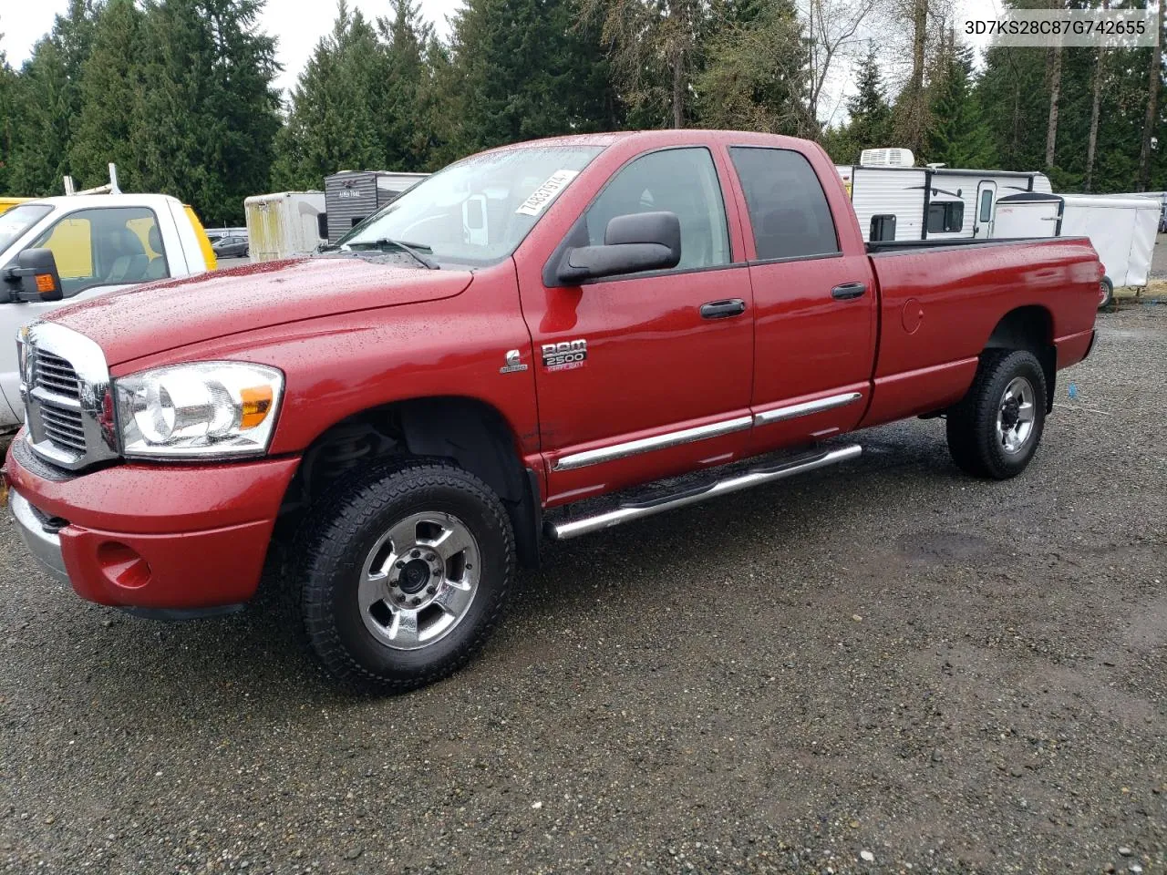 2007 Dodge Ram 2500 St VIN: 3D7KS28C87G742655 Lot: 74837974