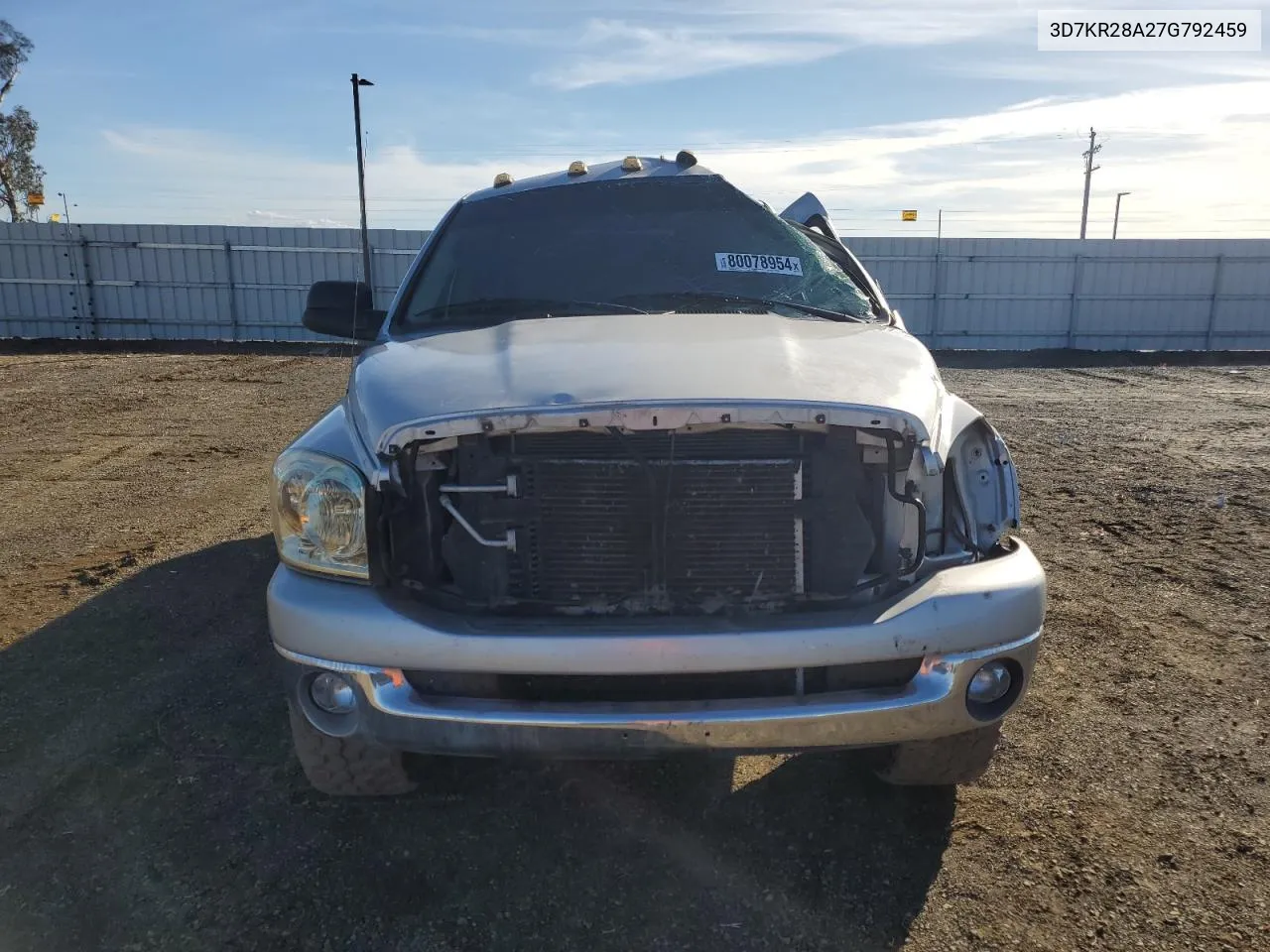 2007 Dodge Ram 2500 St VIN: 3D7KR28A27G792459 Lot: 80078954