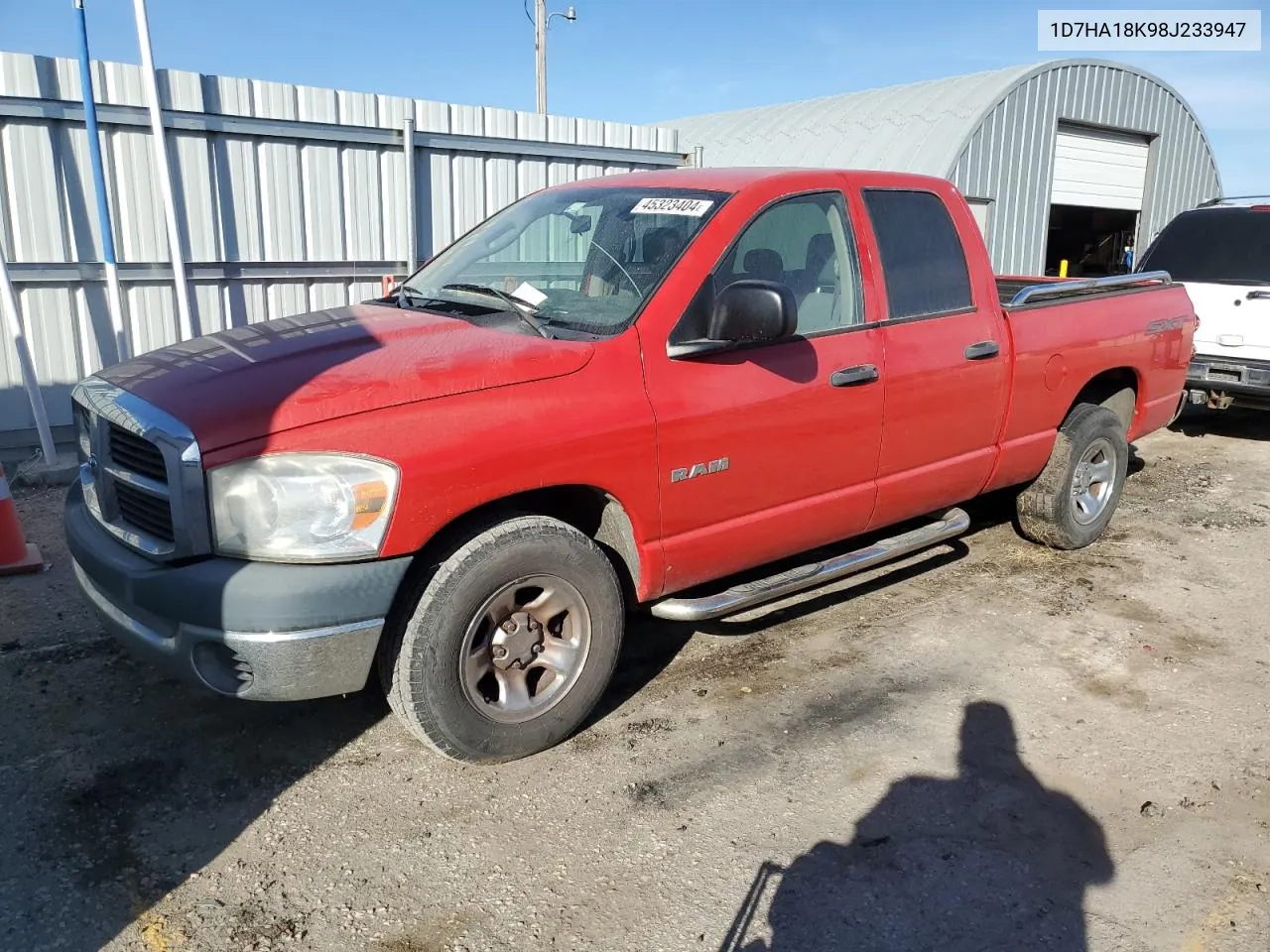 2008 Dodge Ram 1500 St VIN: 1D7HA18K98J233947 Lot: 45323404