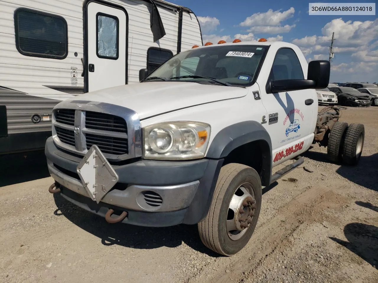 2008 Dodge Ram 4500 St VIN: 3D6WD66A88G124018 Lot: 73403074