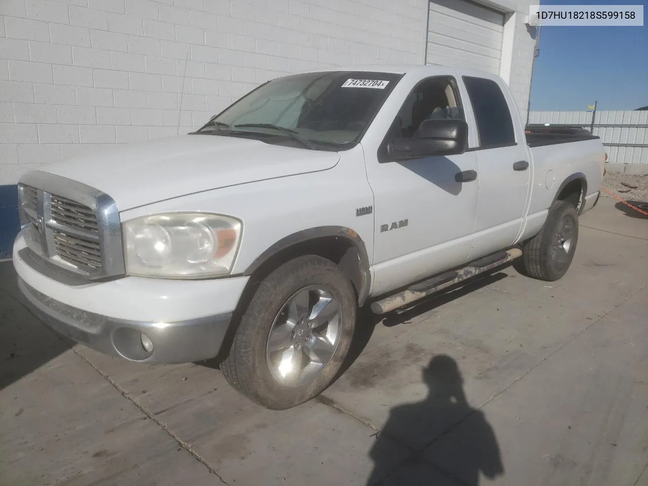 2008 Dodge Ram 1500 St VIN: 1D7HU18218S599158 Lot: 74732704