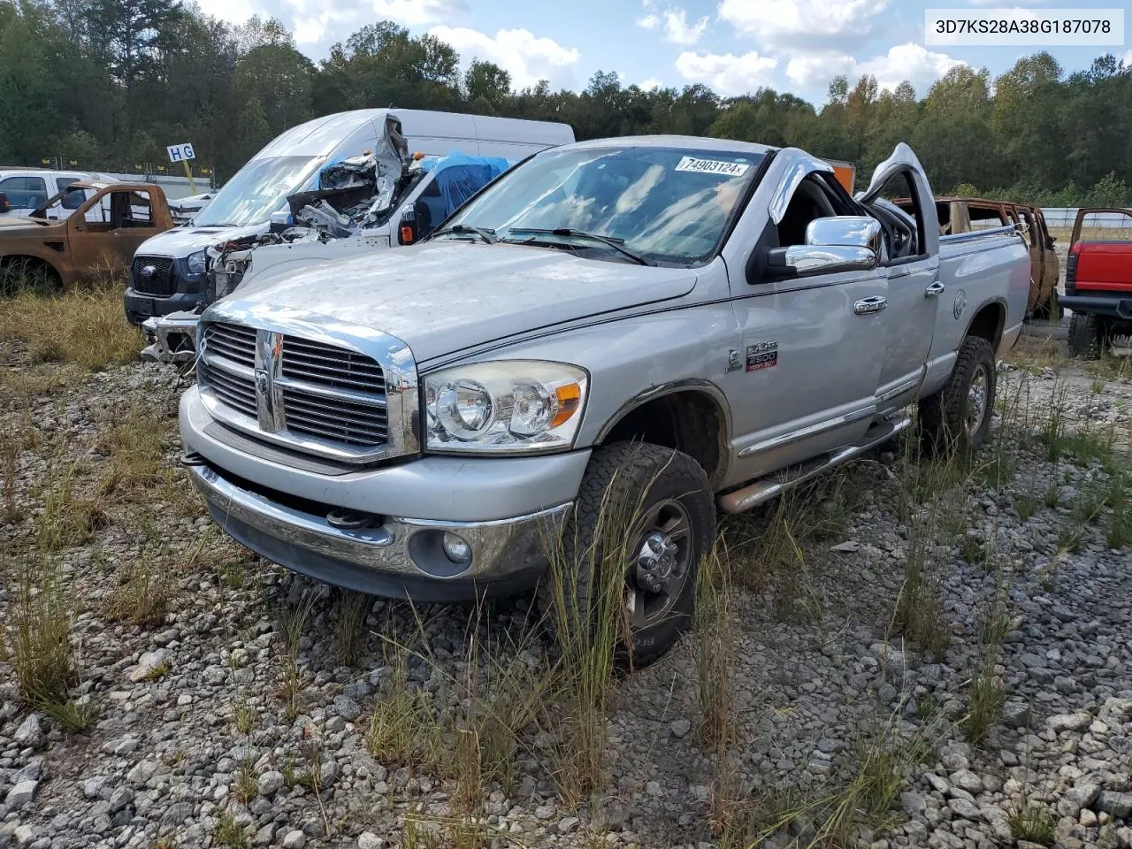 2008 Dodge Ram 2500 St VIN: 3D7KS28A38G187078 Lot: 74903124