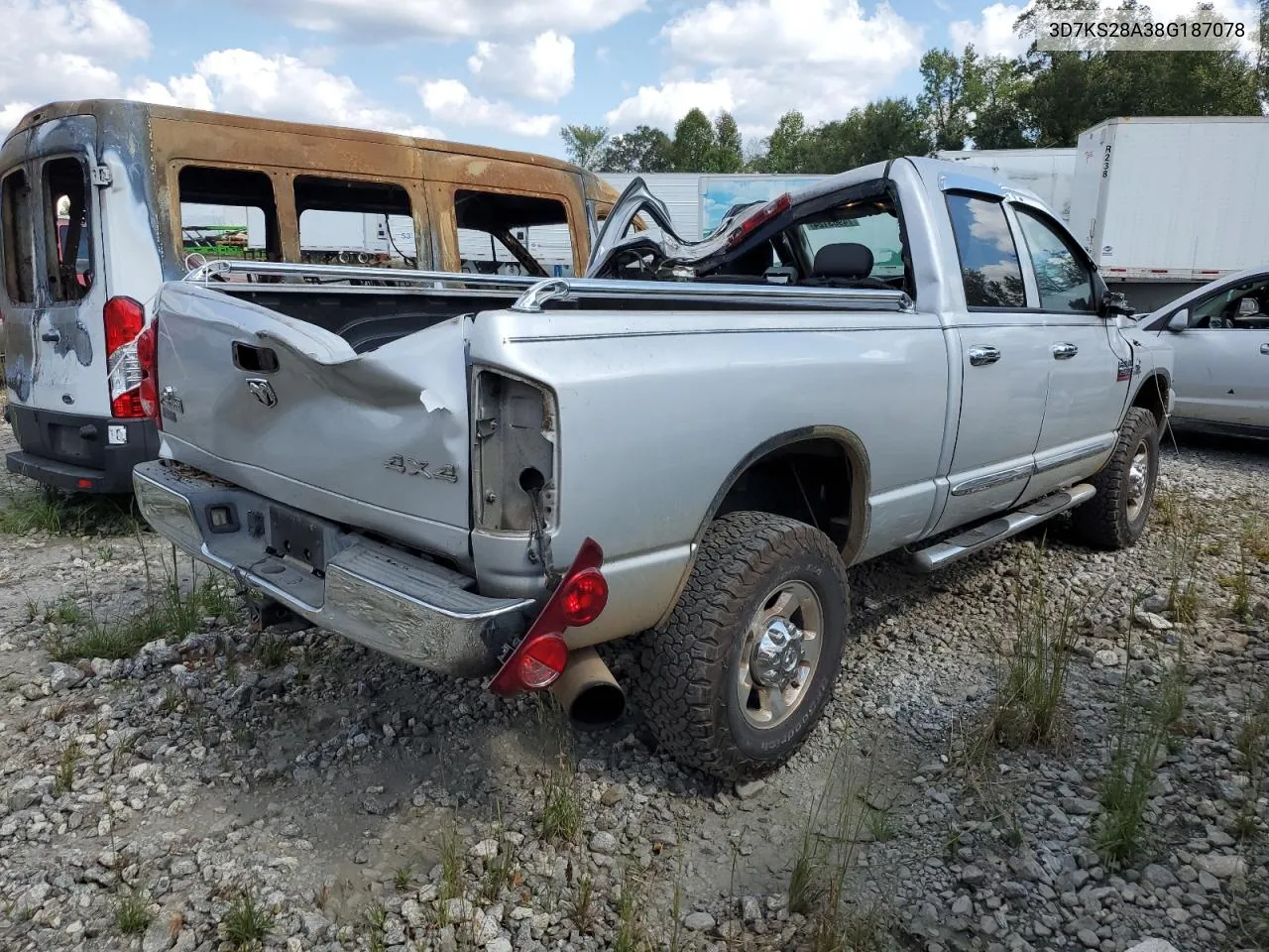 2008 Dodge Ram 2500 St VIN: 3D7KS28A38G187078 Lot: 74903124