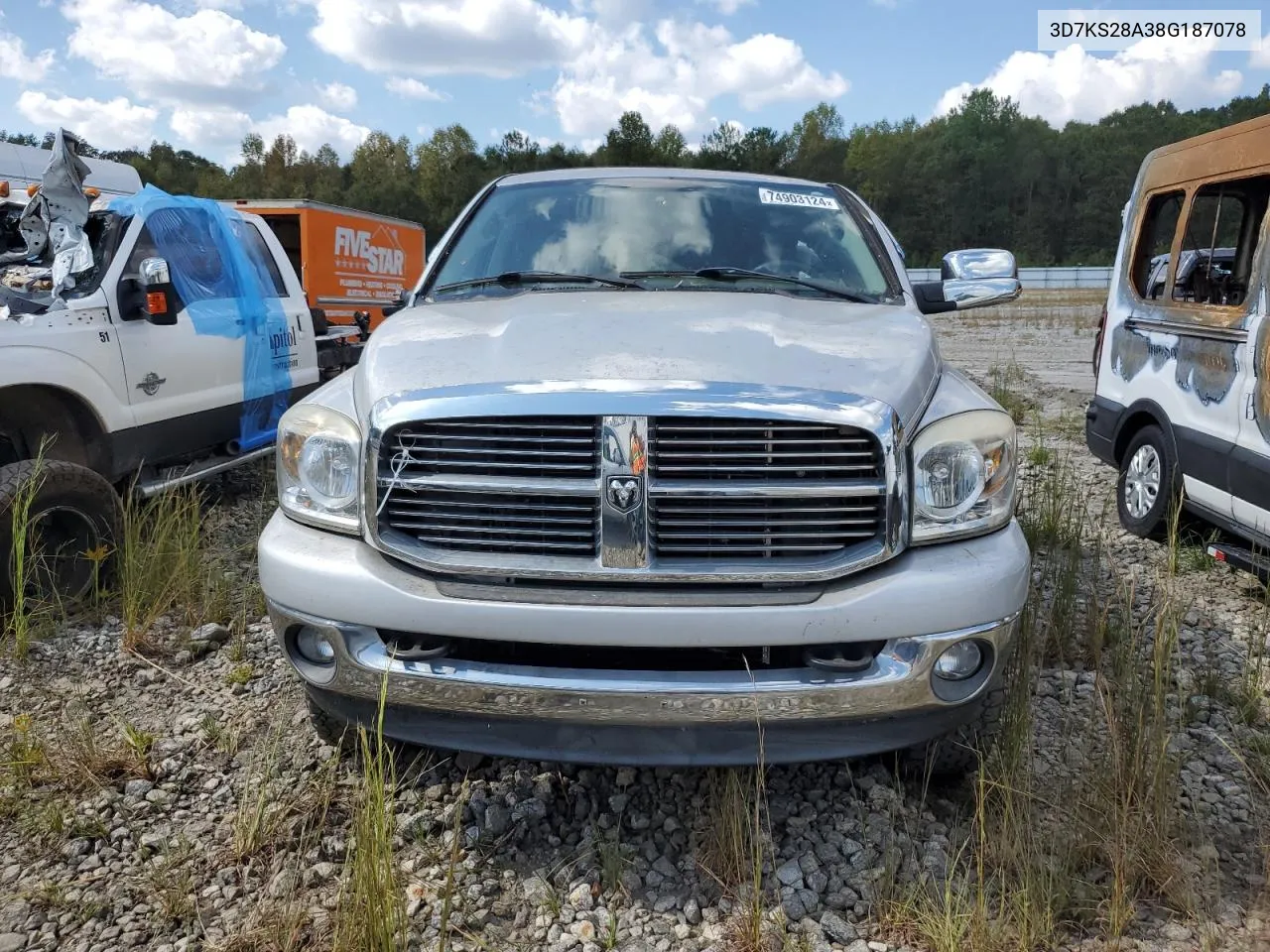 2008 Dodge Ram 2500 St VIN: 3D7KS28A38G187078 Lot: 74903124