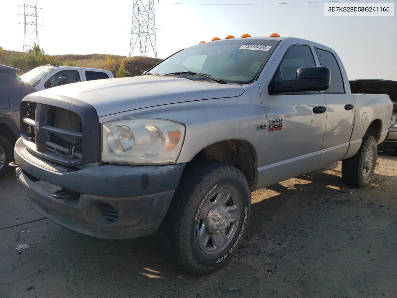 2008 Dodge Ram 2500 St VIN: 3D7KS28D58G241166 Lot: 75016494