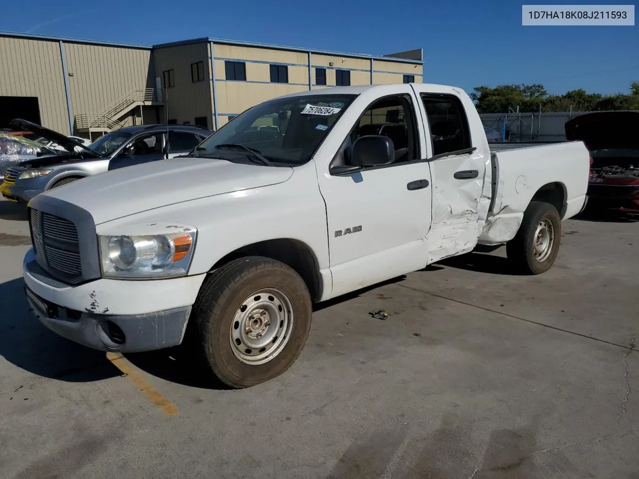 2008 Dodge Ram 1500 St VIN: 1D7HA18K08J211593 Lot: 75706284