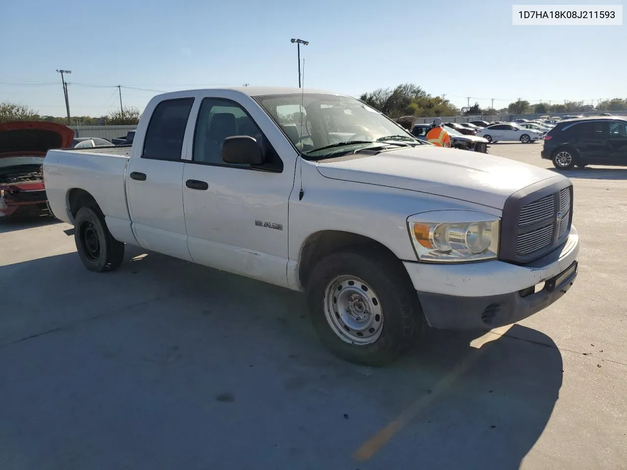 2008 Dodge Ram 1500 St VIN: 1D7HA18K08J211593 Lot: 75706284