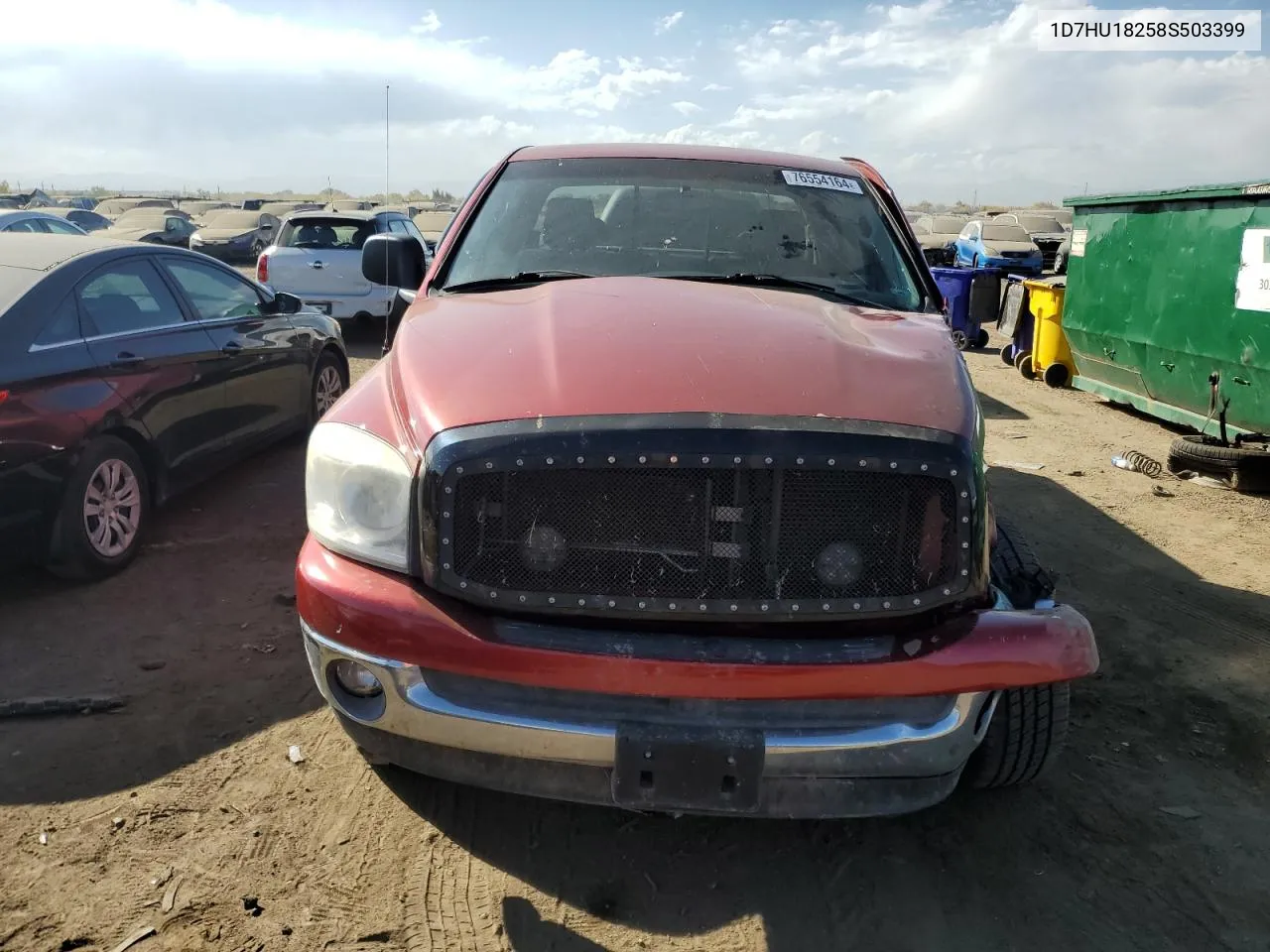 2008 Dodge Ram 1500 St VIN: 1D7HU18258S503399 Lot: 76554164