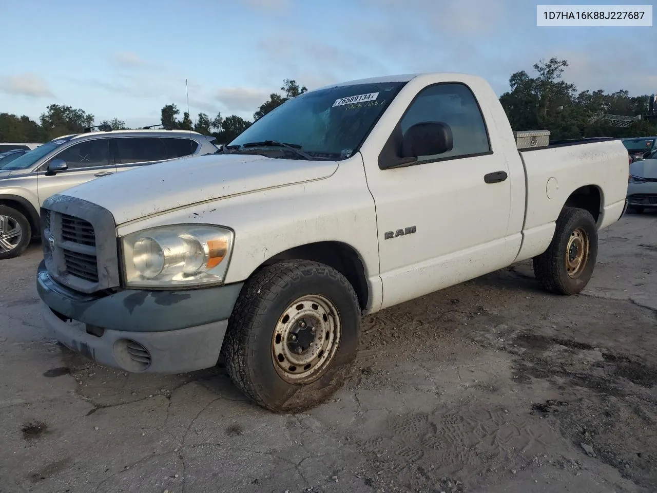 2008 Dodge Ram 1500 St VIN: 1D7HA16K88J227687 Lot: 76589134