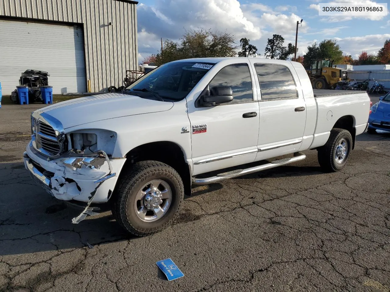 2008 Dodge Ram 2500 VIN: 3D3KS29A18G196863 Lot: 77179344