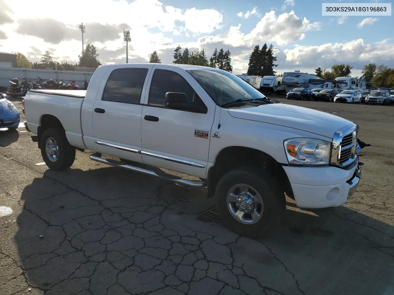 2008 Dodge Ram 2500 VIN: 3D3KS29A18G196863 Lot: 77179344