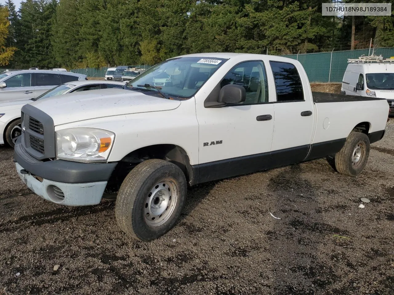 2008 Dodge Ram 1500 St VIN: 1D7HU18N98J189384 Lot: 77855644