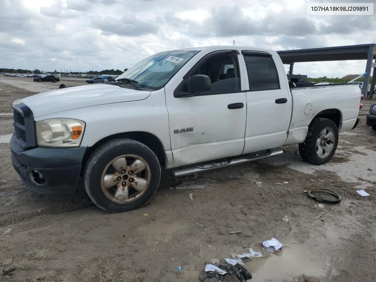 2008 Dodge Ram 1500 St VIN: 1D7HA18K98J209891 Lot: 77991184